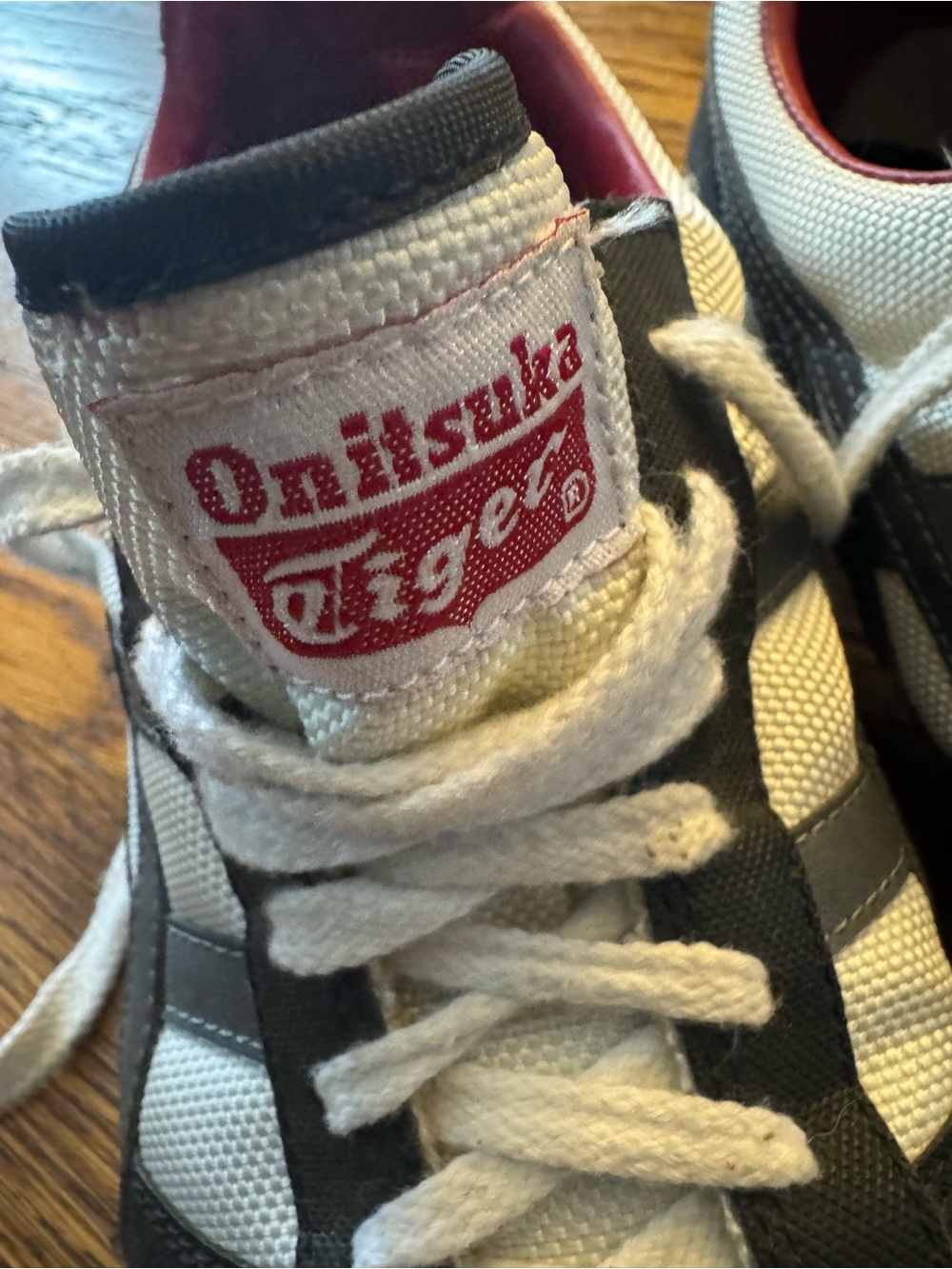 Onitsuka Tiger by Asics White Black Gray with Red Accent Men's Sneakers - Picture 4 of 11